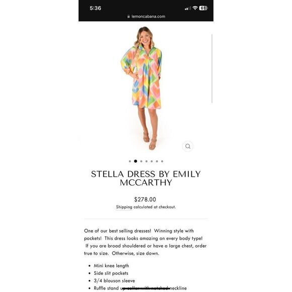 NWT STELLA DRESS BY EMILY MCCARTHY - Picture 2 of 7